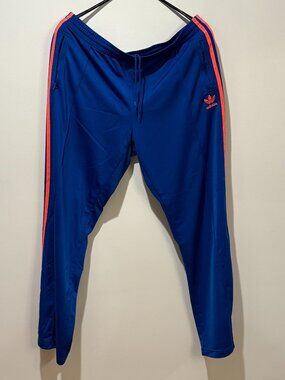 USED - adidas Originals Firebird Track Pants Royal Blue & Pink/Fuschia - Size XL